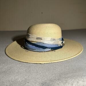 Stetson Sun Hat Size Medium 7 - 7 1/8 Straw Ribbons